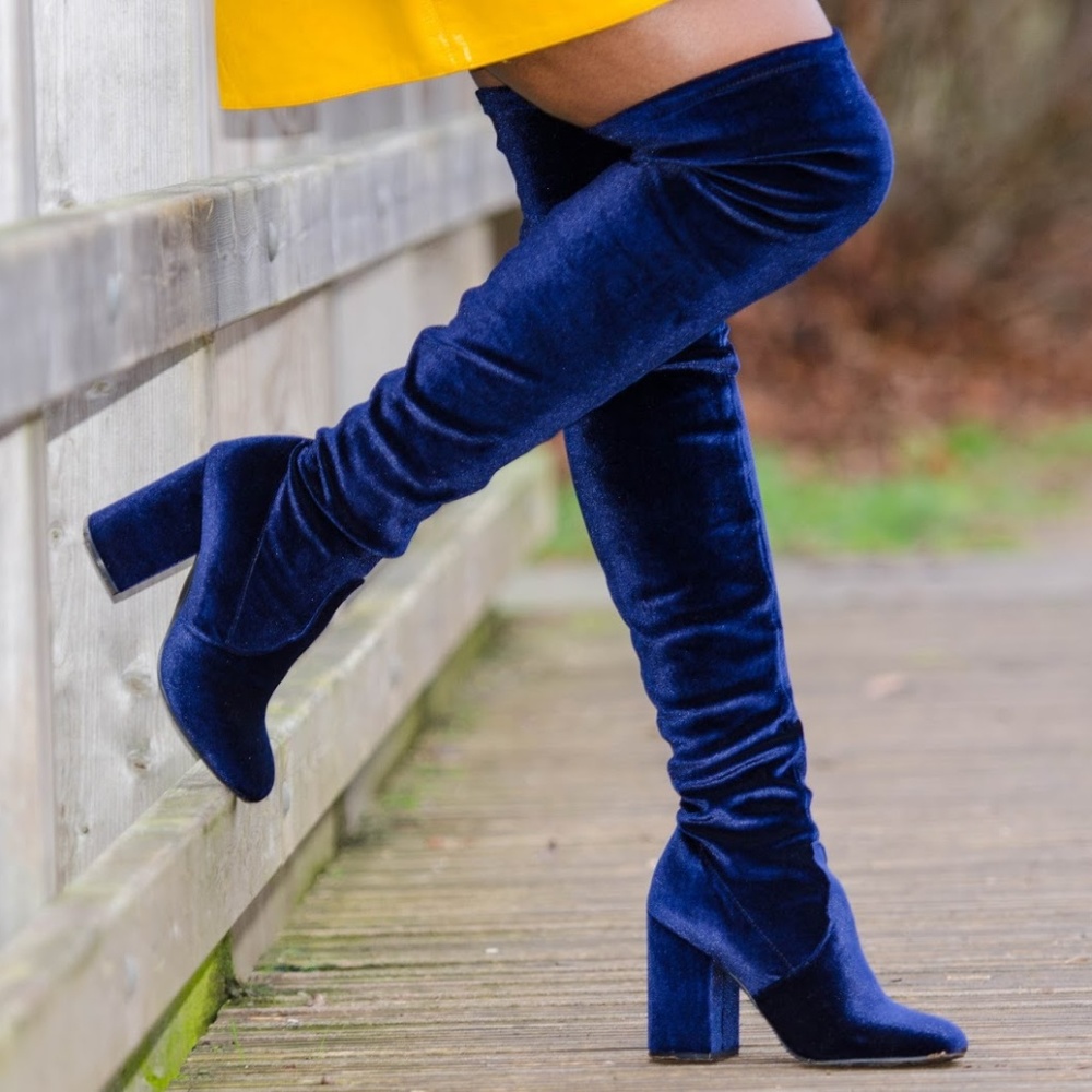 Steve Madden Blue Velvet Over the Knee Boots